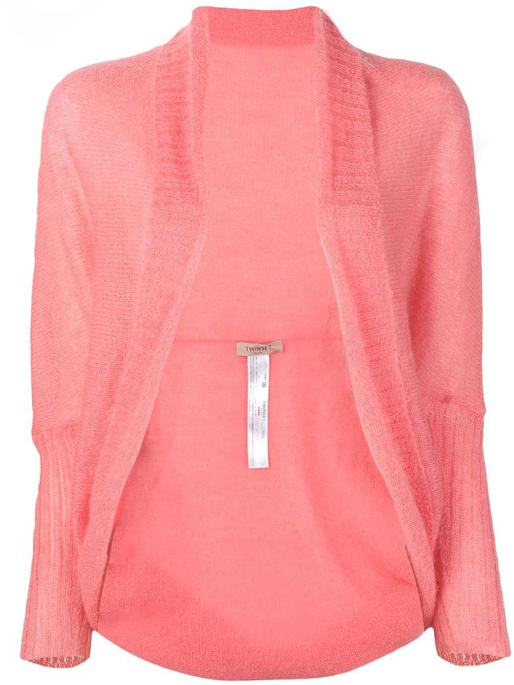 Twin-set Drop Shoulder Cardigan - Pink