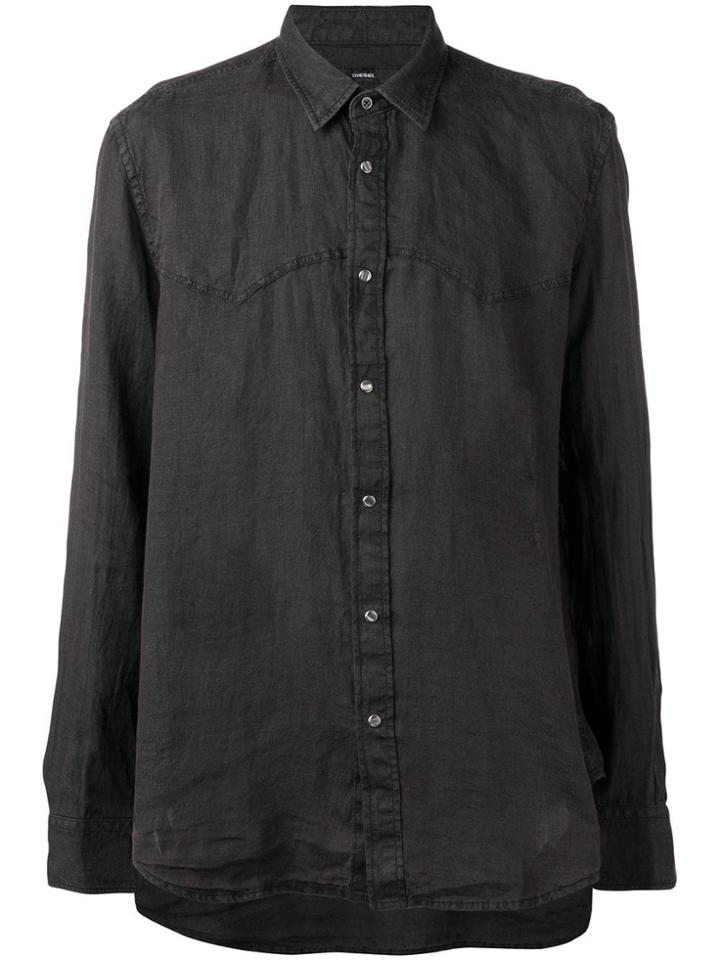 Diesel Snap Button Fastening Shirt - Black