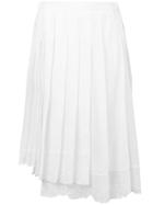 Nº21 Lace Trim Pleated Skirt - White
