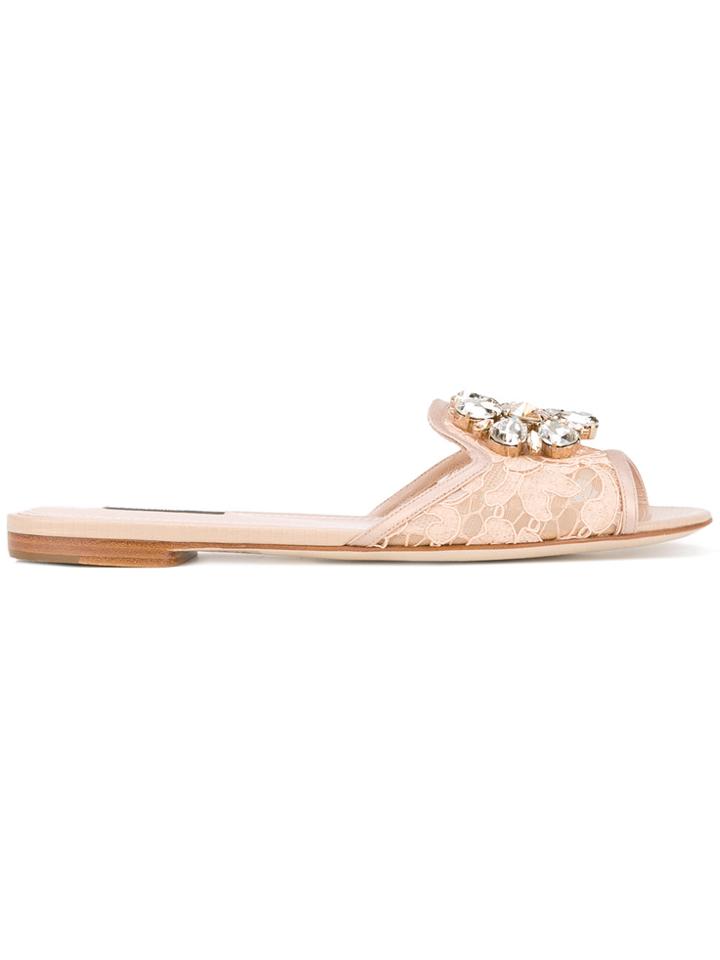 Dolce & Gabbana Bianca Flat Sandals - Nude & Neutrals