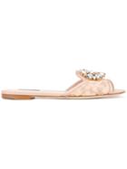 Dolce & Gabbana Bianca Flat Sandals - Nude & Neutrals