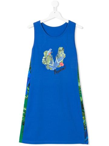 Lapin House Tropical Print Dress - Blue