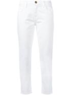 Current/elliott Folded Hem Cropped Jeans, Women's, Size: 26, White, Cotton/spandex/elastane