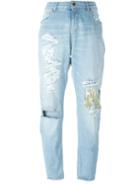 Twin-set Distressed Boyfriend Jeans, Women's, Size: 27, Blue, Cotton/spandex/elastane