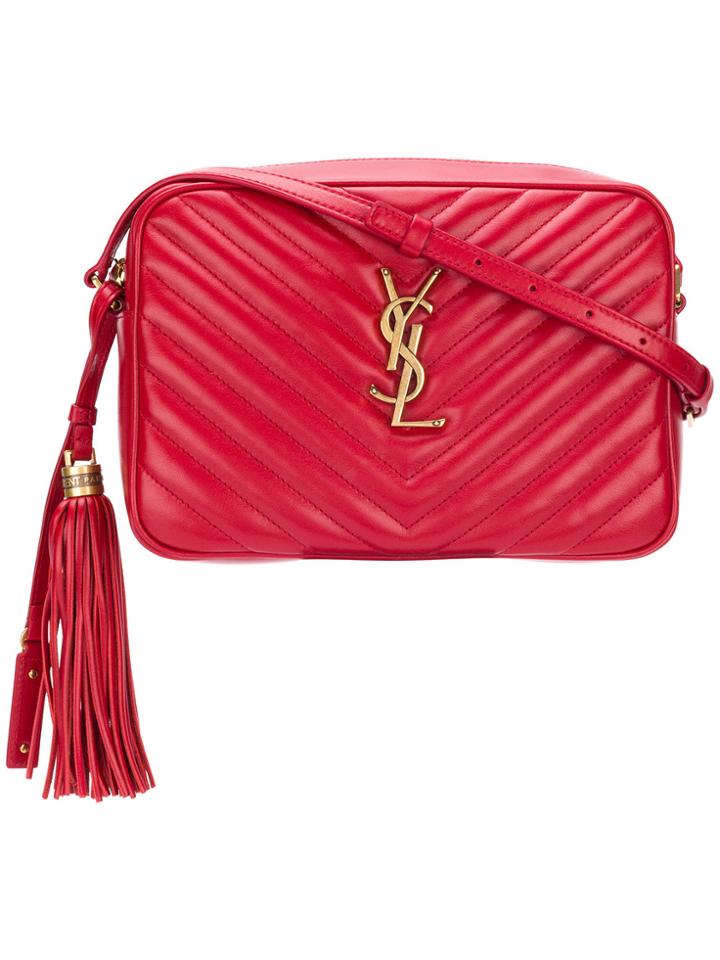 Saint Laurent Lou Quilted Crossbody Bag - Red
