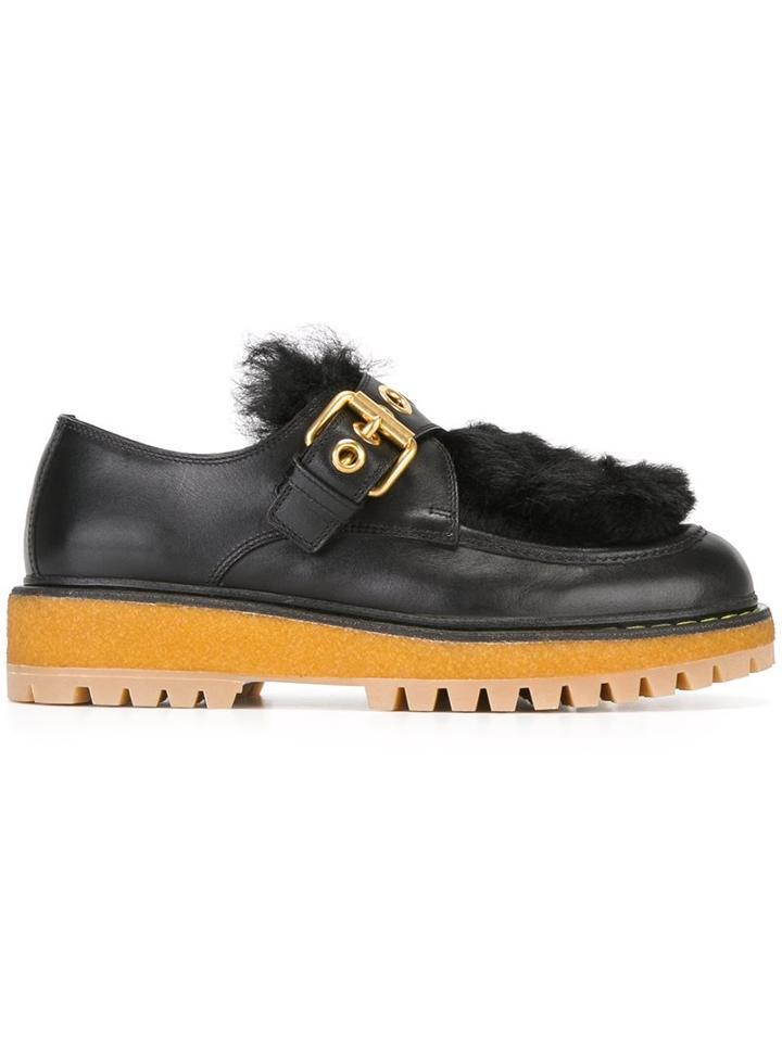 Car Shoe Eyelet Buckle Detail Loafers