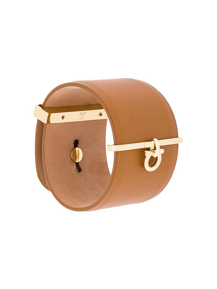 Salvatore Ferragamo Gancio Cuff Bracelet - Brown