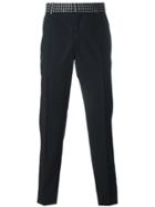 Alexander Mcqueen Printed Waistband Straight-leg Trousers - Black