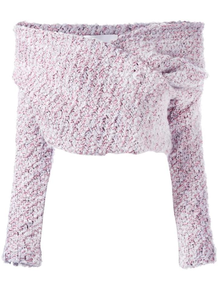 Daizy Shely Off The Shoulder Jumper, Women's, Size: 40, Pink/purple, Wool/polyamide/metallized Polyester