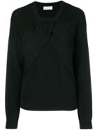 Carven Draped Cable Sweater - Black