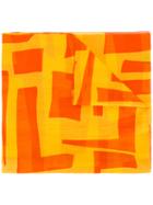 Loro Piana Geometric Print Scarf, Women's, Yellow/orange, Silk/cotton