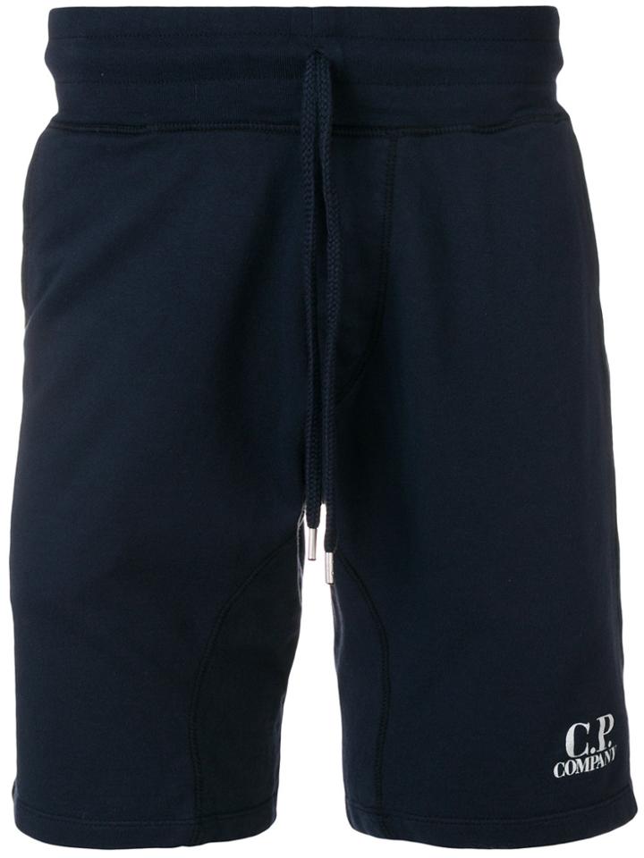Cp Company Logo Print Shorts - Blue