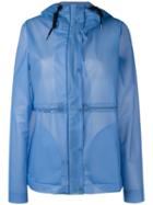 Hunter - Hooded Raincoat - Women - Polyurethane - L, Blue, Polyurethane