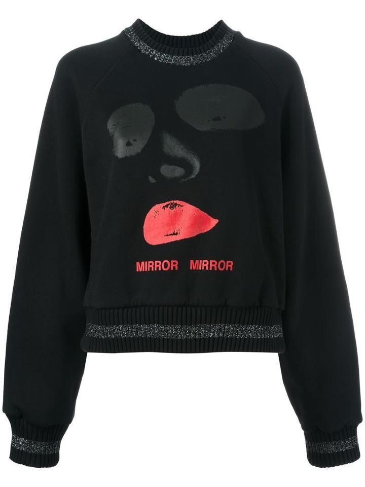Off-white Front Print Sweatshirt, Women's, Size: Xs, Black, Cotton