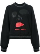 Off-white Front Print Sweatshirt, Women's, Size: Xs, Black, Cotton