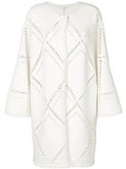 Mantu Perforated Cardi-coat - White