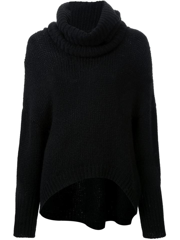 Kitx Oversized Turtle Neck Jumper, Women's, Size: 12, Black, Alpaca