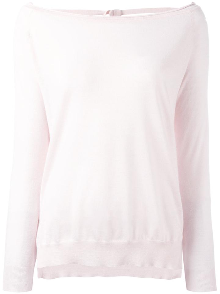 P.a.r.o.s.h. Knitted Slit-hem Sweater, Women's, Pink/purple, Cashmere