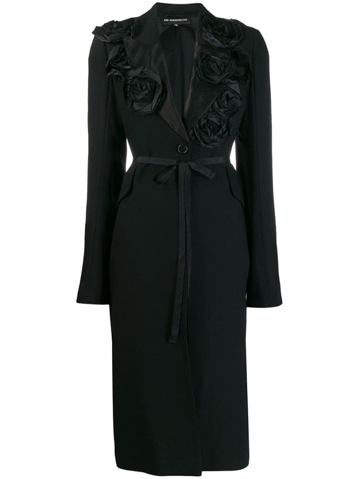 Ann Demeulemeester Corsage Detail Coat - Black