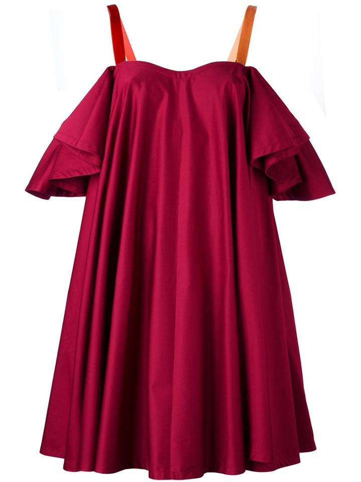 Anna October Ruffle Sleeve Cold Shoulder Dress