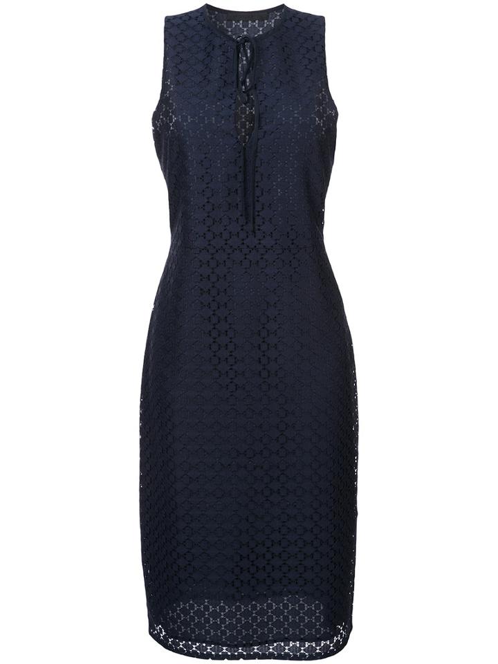 Jenni Kayne - Tied Neck Patterned Dress - Women - Silk/polyester - Xs, Blue, Silk/polyester