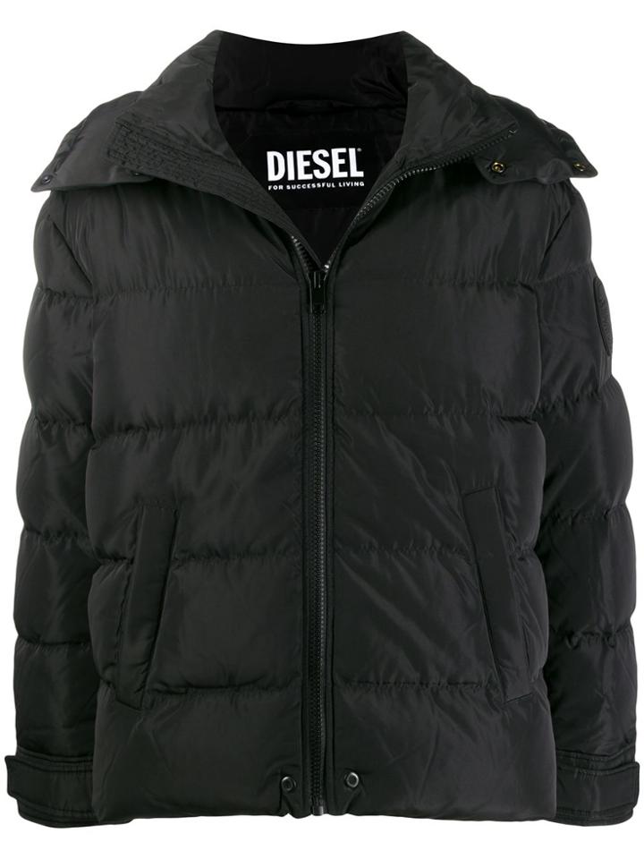 Diesel Tonal Logo Jacket - Black