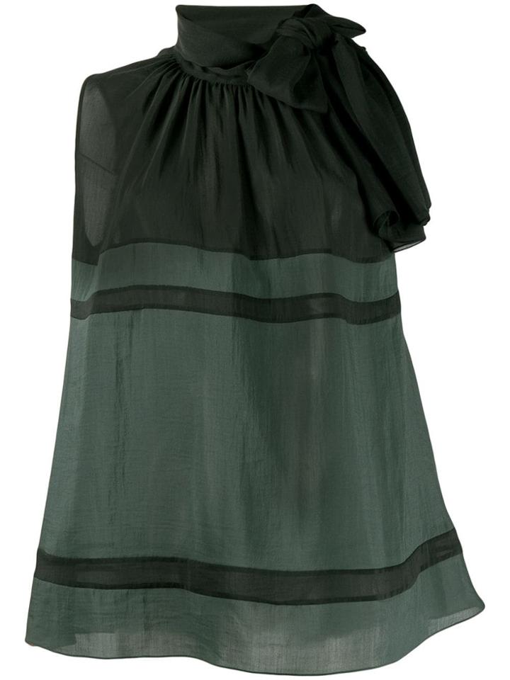 Fabiana Filippi Pussy Bow Sleeveless Blouse - Black