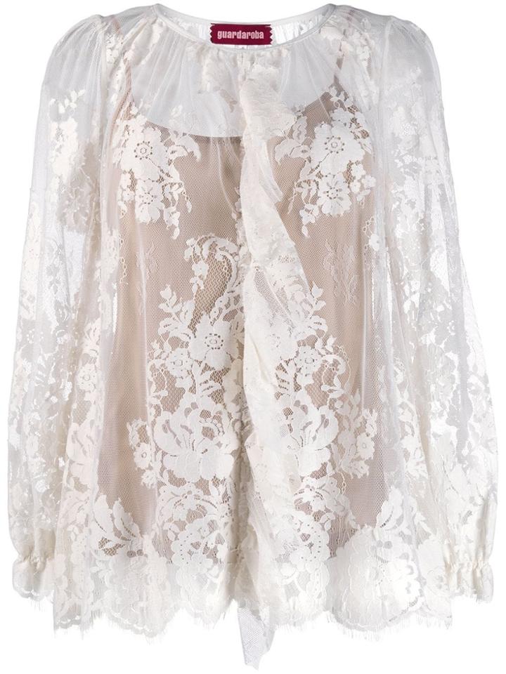 Guardaroba Sheer Lace Blouse - Neutrals