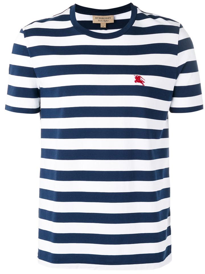 Burberry - Striped T-shirt - Men - Cotton - L, Blue, Cotton