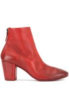 Marsèll Distressed Ankle Boots - Red