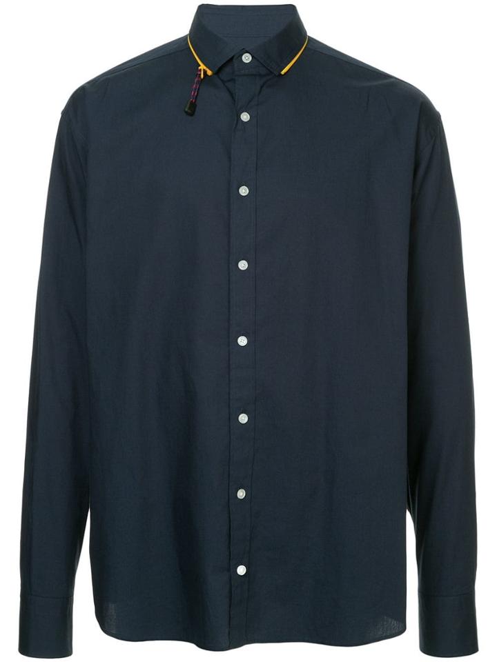 Kolor Contrast Collar Detail Shirt - Blue