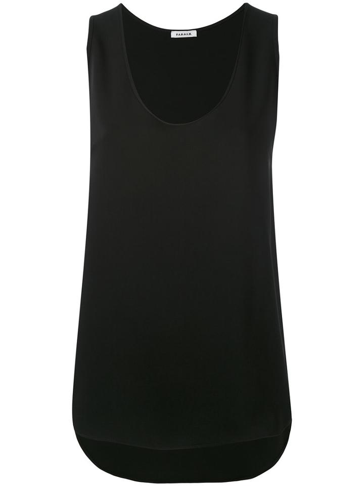 P.a.r.o.s.h. - Curved Hem Tank - Women - Polyester - L, Women's, Black, Polyester