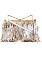 Sara Battaglia Lady Clutch, Women's, Grey, Calf Leather