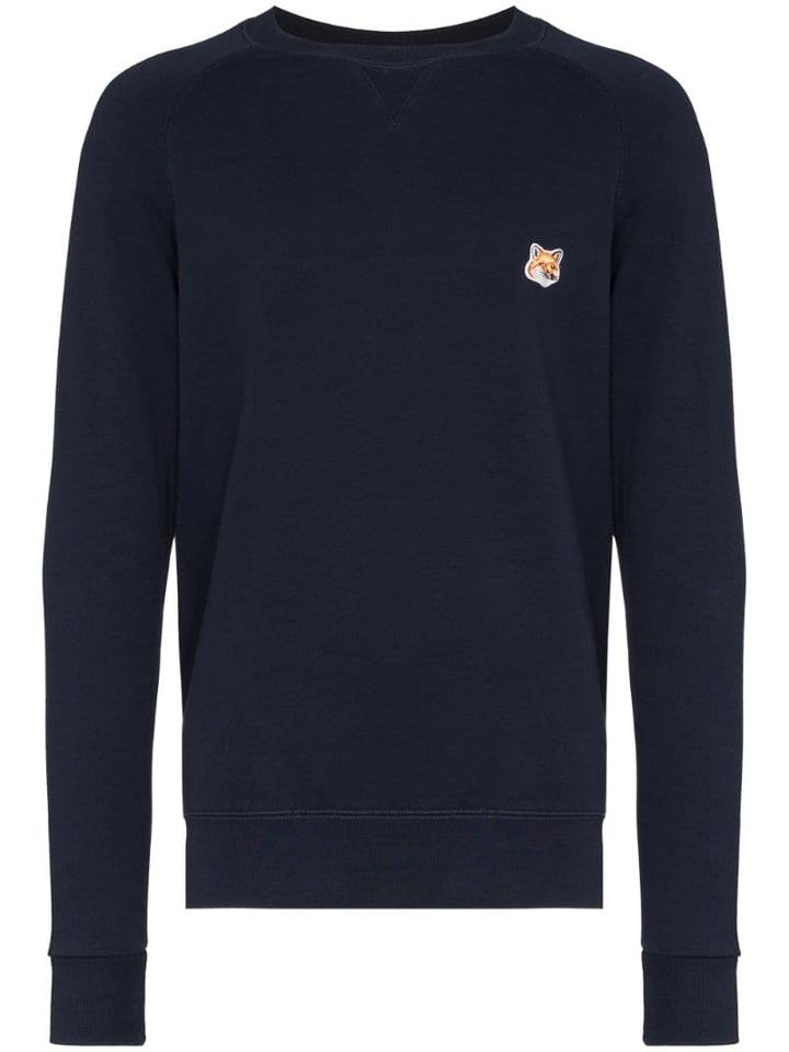 Maison Kitsuné Logo Patch Sweater - Blue
