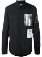 Givenchy Contrast Patch Shirt, Men's, Size: 40, Black, Cotton