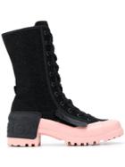 Marco De Vincenzo X Superga Rubber Patch Lace-up Boots - Black