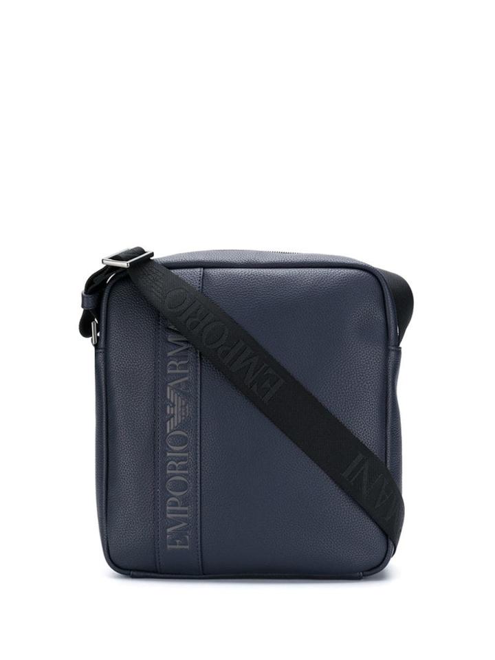Emporio Armani Embossed Logo Messenger Bag - Blue