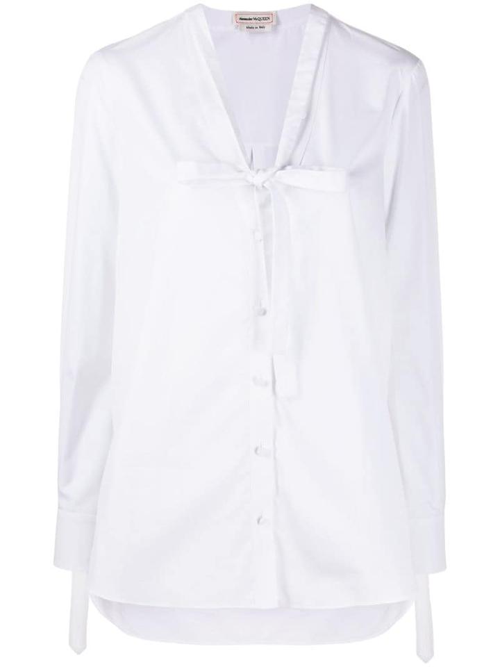 Alexander Mcqueen Bow Detail Shirt - White