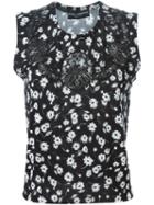 Dolce & Gabbana Lace Floral Top, Women's, Size: 46, Black, Silk/cashmere