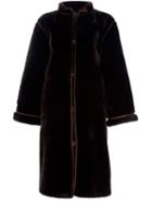 Yves Saint Laurent Vintage Sheepskin Coat, Women's, Size: 42, Brown