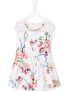 Monnalisa Chic Floral Print Dress, Girl's, Size: 9 Yrs, White