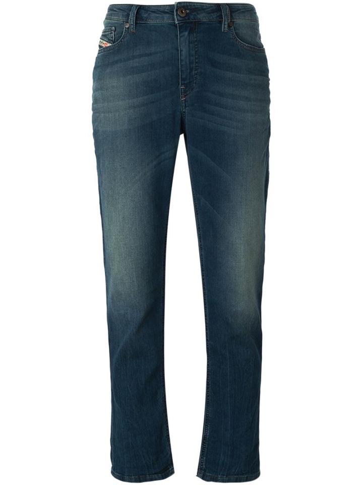 Diesel - Cropped Loose Jeans - Women - Cotton/polyester/spandex/elastane - 25, Blue, Cotton/polyester/spandex/elastane