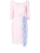 Prada Feather Trim Dress - Pink