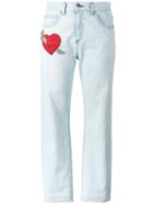 Gucci - Embroidered Heart Jeans - Women - Cotton - 28, Blue, Cotton