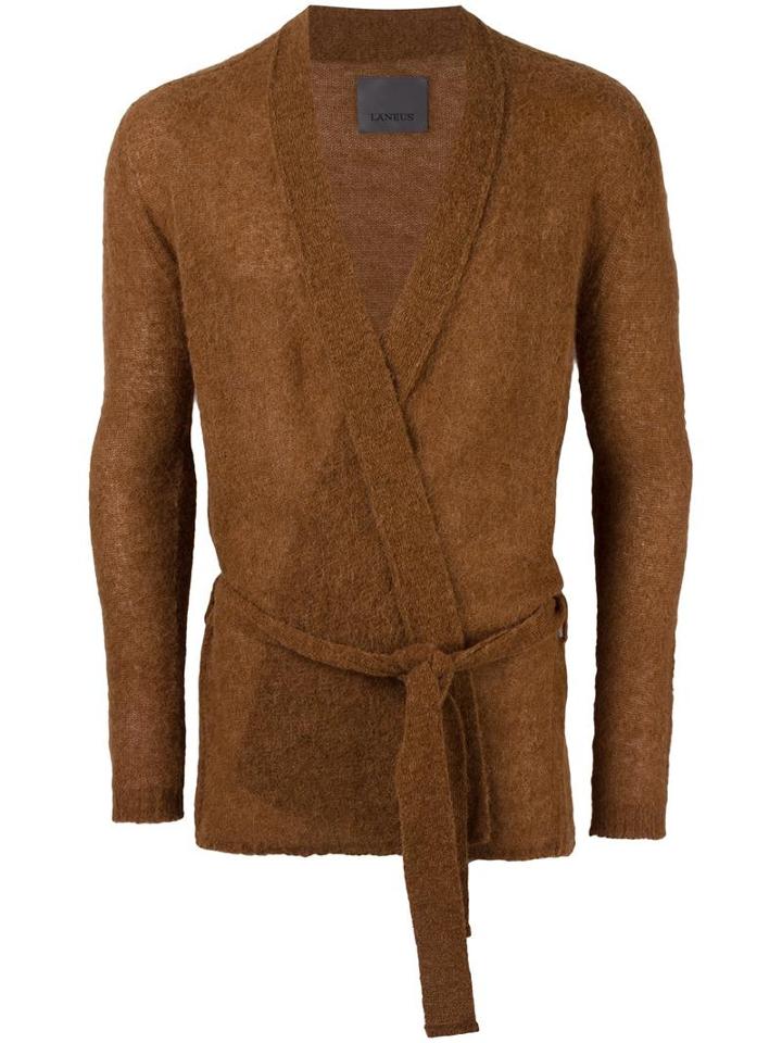 Laneus Belted Cardigan, Men's, Size: 50, Brown, Polyamide/wool/alpaca
