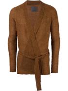 Laneus Belted Cardigan, Men's, Size: 50, Brown, Polyamide/wool/alpaca