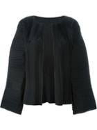 Sofie D'hoore 'blossom' Wide Sleeve Pleated Cropped Jacket, Women's, Size: 36, Black, Polyester/cotton