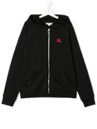 Burberry Kids Teen Small Embroidered Logo Hoodie - Black