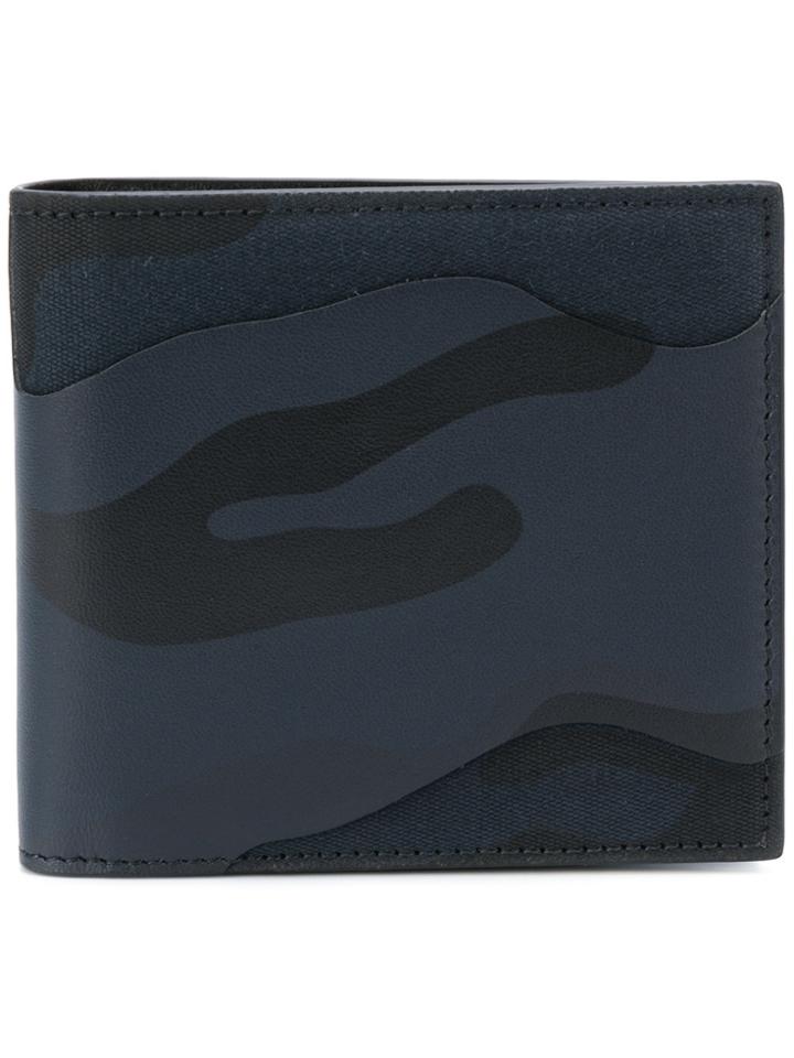 Valentino Camouflage Fold Out Wallet - Blue