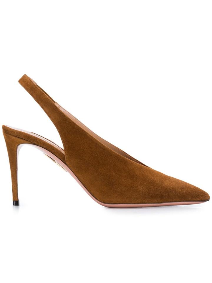 Aquazzura V-cut Slingback Pumps - Brown